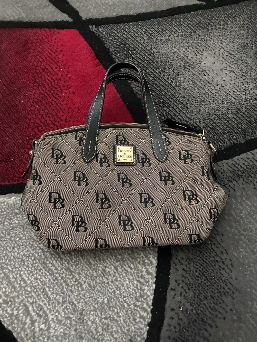 Dooney & Bourke Black and Brown Monogram Satchel